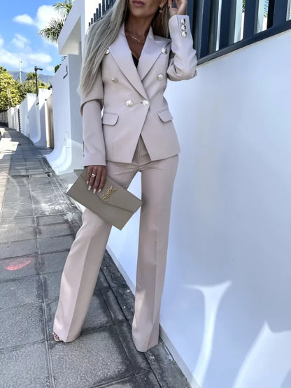 Women’s Formal 2 Piece Blazer Set – Tailored Blazer and Pants