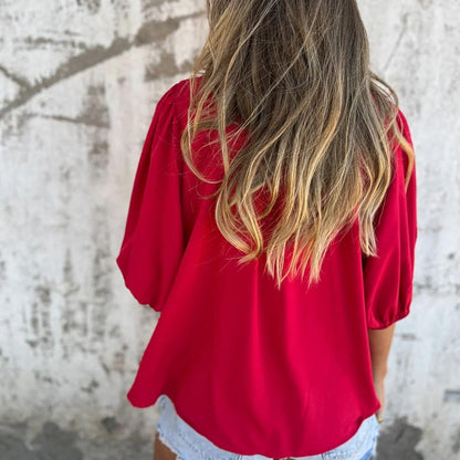 Elowira | Women’s Smocked Button Front Peplum Blouse